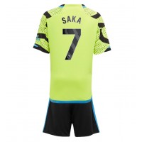 Camiseta Arsenal Bukayo Saka #7 Visitante Equipación para niños 2023-24 manga corta (+ pantalones cortos)